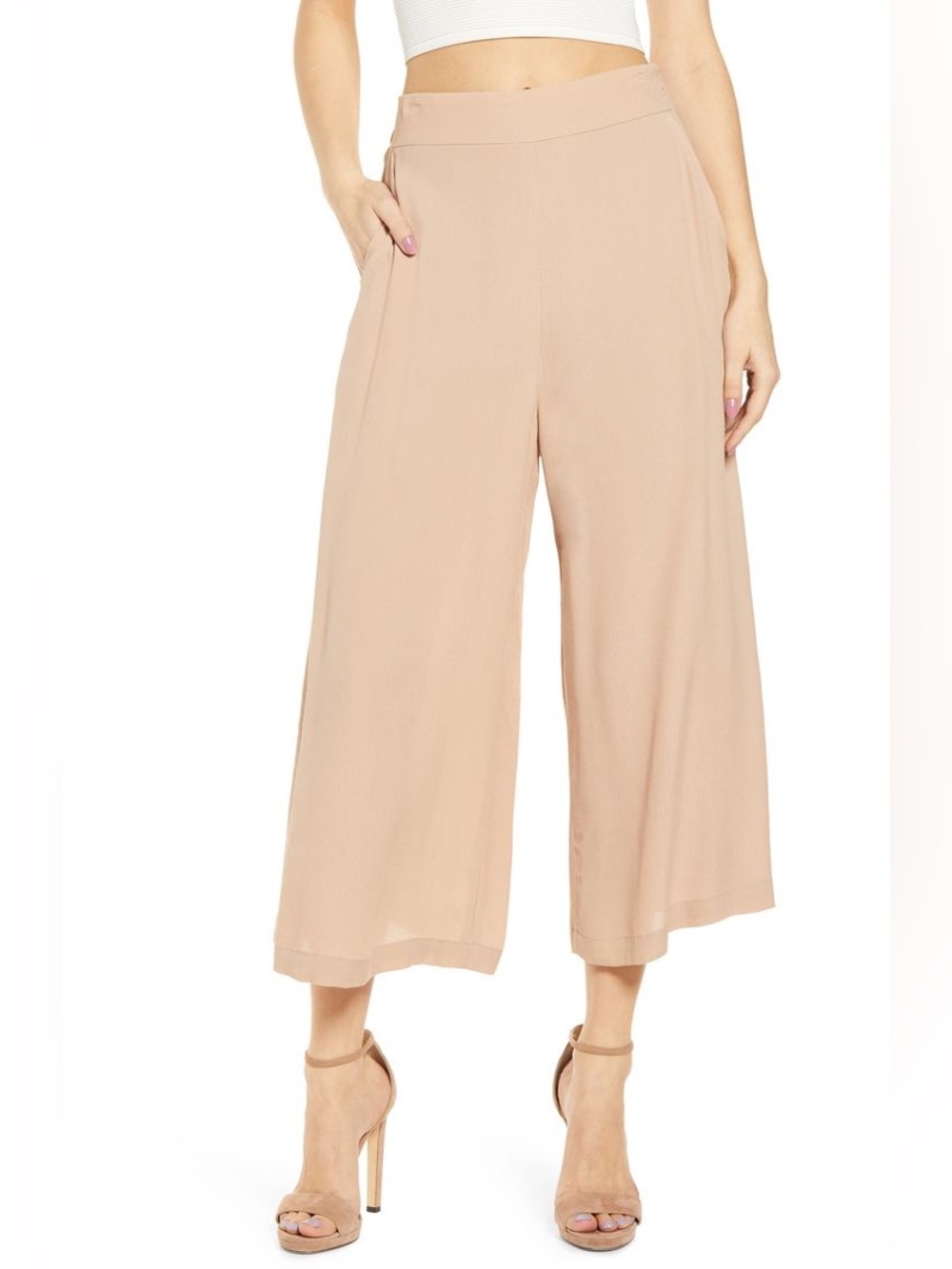 Leith Easy Cropped Wide-Leg Pants ❤️❤️